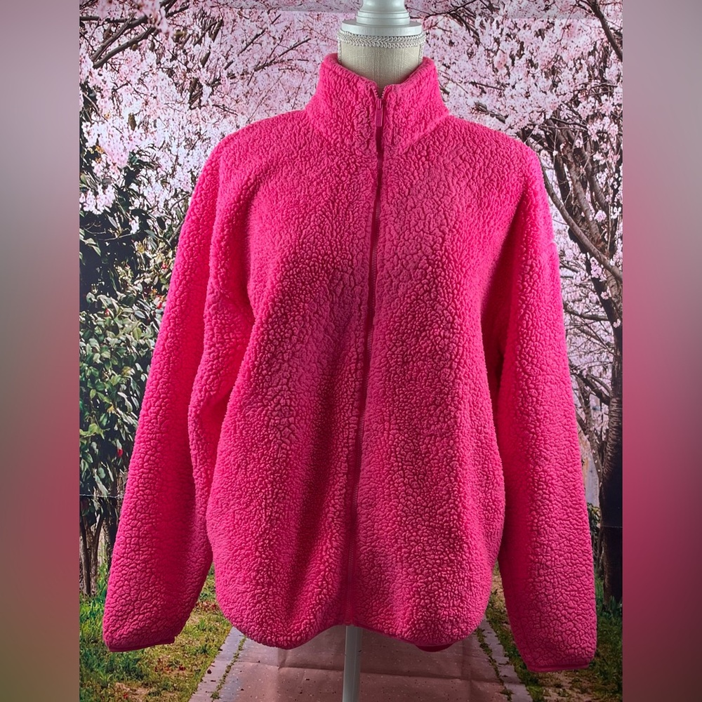 Pink Victoria’s Secret Size:M Women Sherpa Sweatshirt Full Zip Mock Neck Pink